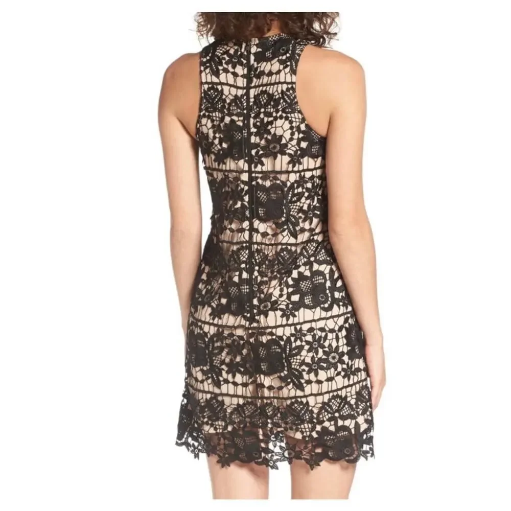 Lover's + Friends Caspian Shift Dress Black Crochet Lace Sleeveless Small NWT - Picture 5 of 14